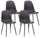 Lot de 4 Chaises 44x50x85 cm en Simili Cuir Noir