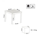 Tavolo Cuba 80x80x74 h cm in Alluminio Bianco