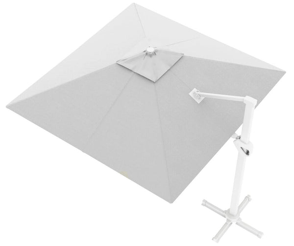 acquista Parasol de jardin décentralisé 3x3m en aluminium avec toile polyester blanche Mosini Jazz