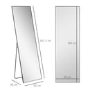 Specchio a Figura Intera da Terra o a Parete 50x2x161,5 cm in Metallo e Lega di Alluminio Nero   