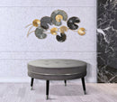 Puff Paris xxl Grigio/Argento Ø90x46 cm in Legno e Spugna Grigio e Nero