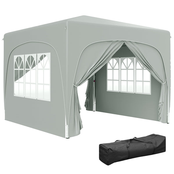 sconto Gazebo da Giardino Pop-Up 300x300x273 cm Pieghevole con Altezza Regolabile e Protezione UPF50+ Grigio Chiaro