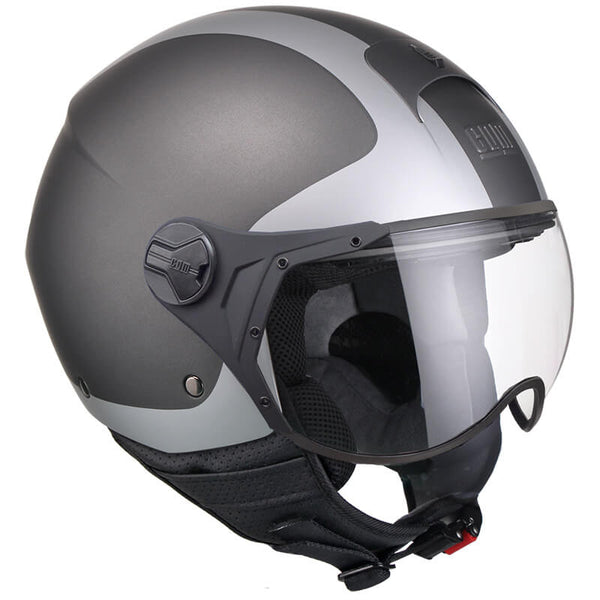 Casque Demi-Jet pour Scooter CGM Positano 107V Titane Opaque Forme Visière Différentes Tailles prezzo