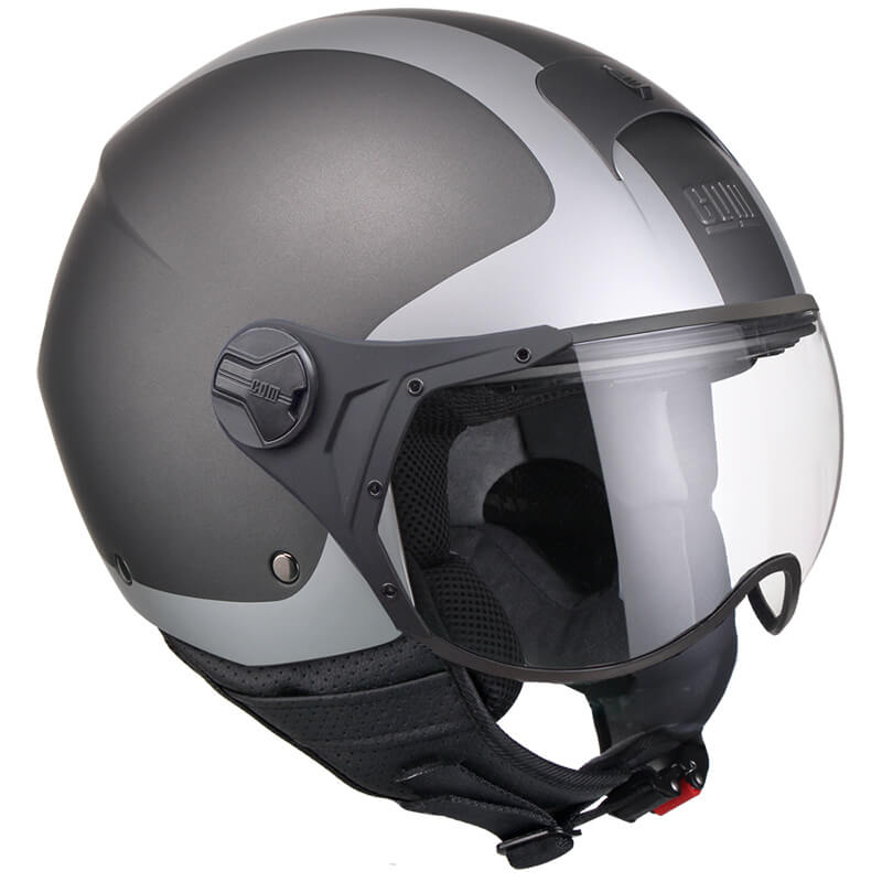 Casco Demi-Jet per Scooter Visiera Sagomata CGM Positano 107V Titanium Opaco Varie Misure