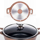 Batteria di Pentole 14 Pezzi in Pietra Antiaderente Induzione Rame