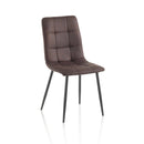 Set 4 Sedie 42,5x52,5x87,5 cm in Similpelle Marrone Scuro