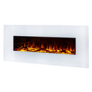 Camino Elettrico da Parete 55x128x14 cm Effetto Fiamma 1500W Madrid Led Bianco