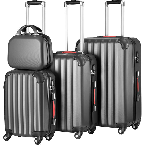 Set 4 Bagagli da Viaggio Trolley Rigido Easy Roll e Beauty Case in ABS Grigio prezzo