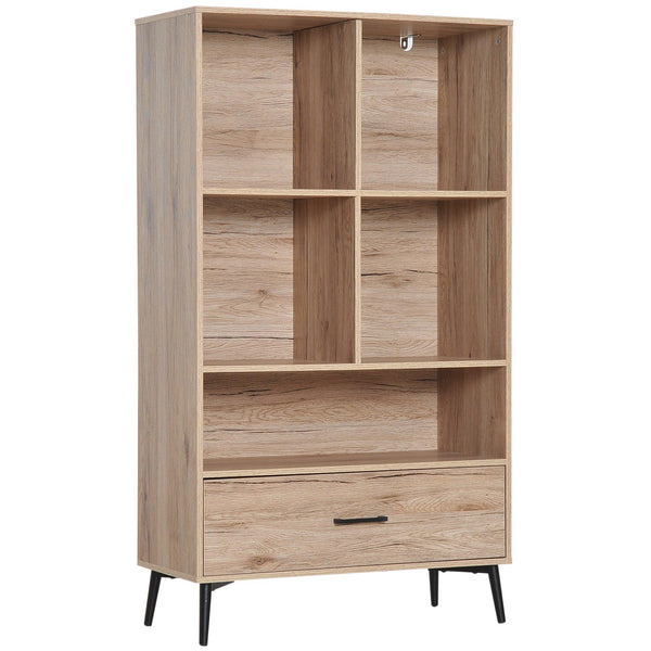 Bibliothèque de style nordique en chêne aggloméré 68,5x30x120,5 cm online