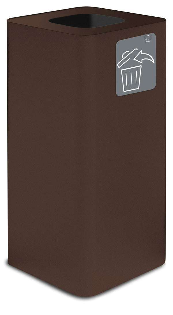 Poubelle de collecte 38x38xh80 cm en acier peint avec pictogramme magnétique marron acquista
