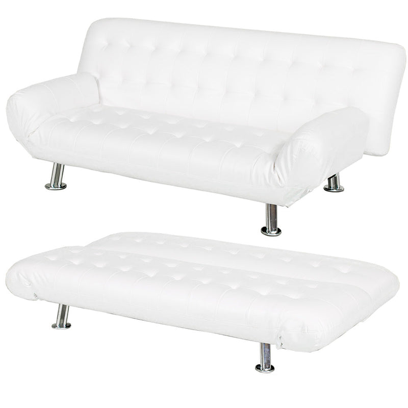 Divano Letto Prontoletto Zeus Rivestimento in Similpelle Bianco