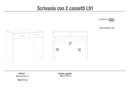 Scrivania da Ufficio 2 Cassetti 91x76x55 cm Olmo Chiaro/Bianco Fiammato