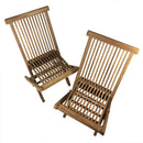 Set 2 Sedie Pieghevoli per Giardino e Terrazza Pinta in Legno Teak      