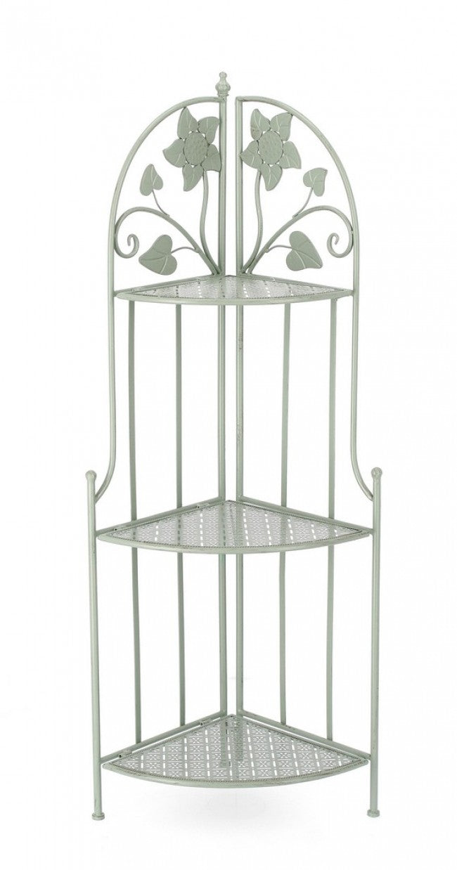Scaffale Angolare 49x33x126 cm Harriet in Acciaio Salvia