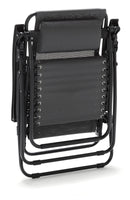 Sedia Sdraio Zero Gravity Reclinabile Pieghevole in Acciaio e Textilene Grigio