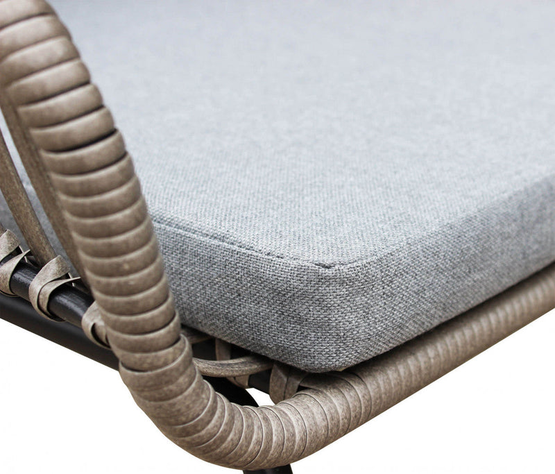 Set Salotto da Giardino Divano 2 Poltrone e Tavolino con Cuscini in Acciaio Grigio