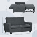 Divano Letto Singolo Clic Clac Schienale Regolabile 148x87x88 cm Velluto Grigio 