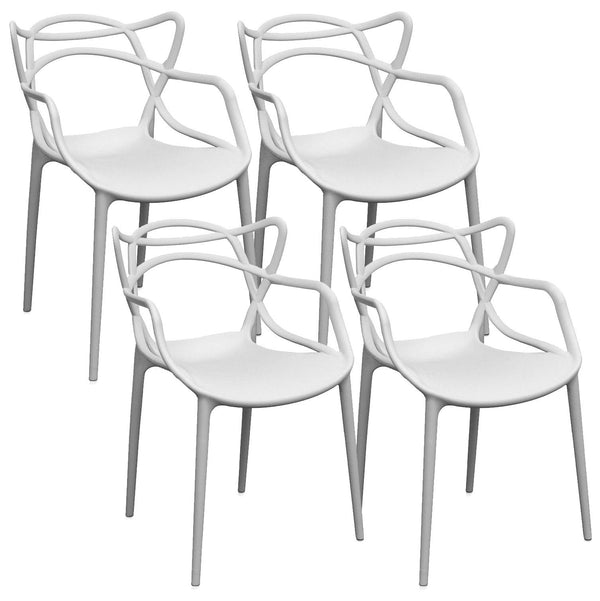 online Lot de 4 Chaises Sveva Polypropylène Blanc 55x54x82 cm