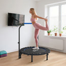 Mini Trampolino Fitness Ø114 cm Pieghevole con Manubrio Regolabile in Altezza Blu e Nero      