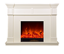 Camino Elettrico da Pavimento 116x150x33 cm Effetto Fiamma 1500W Nadejda maxi Bianco