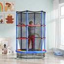 Tappeto Elastico per Bambini 3-6 Anni Ø140x190 cm con Rete di Protezione Multicolore   