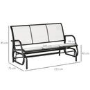 Panchina Dondolo da Giardino 151x75x85 cm in Metallo e Texteline Beige