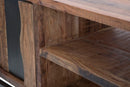 Porta Tv Yellowstone 145x40x60 cm in Legno di Acacia e Ferro Marrone e Nero