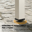 Tavolo Estensibile da Giardino 180x90x75 cm Piano in Vetro Temperato in Alluminio Bianco Crema      