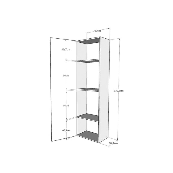 online Armoire murale colonne 60x210,3x39,5 cm 1 porte frêne blanc