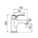 Rubinetto Miscelatore Monocomando Lavabo in Ottone Bologna Cromato