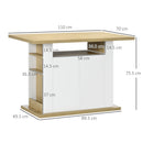 Tavolo con Armadietto 110x70x75,5 cm in Legno Trciolare Bianco e Naturale