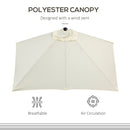 Mezzo Ombrellone da Giardino con Apertura a Manovella  Mezzaluna Beige