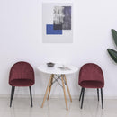 Set 2 Sedie Imbottite 50x54x79 cm in Velluto  Bordeaux