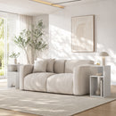 Set 2 Tavolini da Salotto Moderni 30x30x62,5 cm con Ripiano Aperto in Truciolato Bianco      
