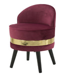 Sedia Mini Paris Bordeaux Ø45x62 cm Legno Spugna e Velluto Sintetico Bordeaux e Nero e Oro