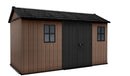 Casetta Box da Giardino 230x413x246 cm Newton Plus 7513/1375 Doppia Opzione Montaggio in Resina Evotech+ Marrone      