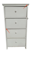 Cassetiera con 4 Cassetti in Legno Paulownia Bianco Fadi Seconda Scelta