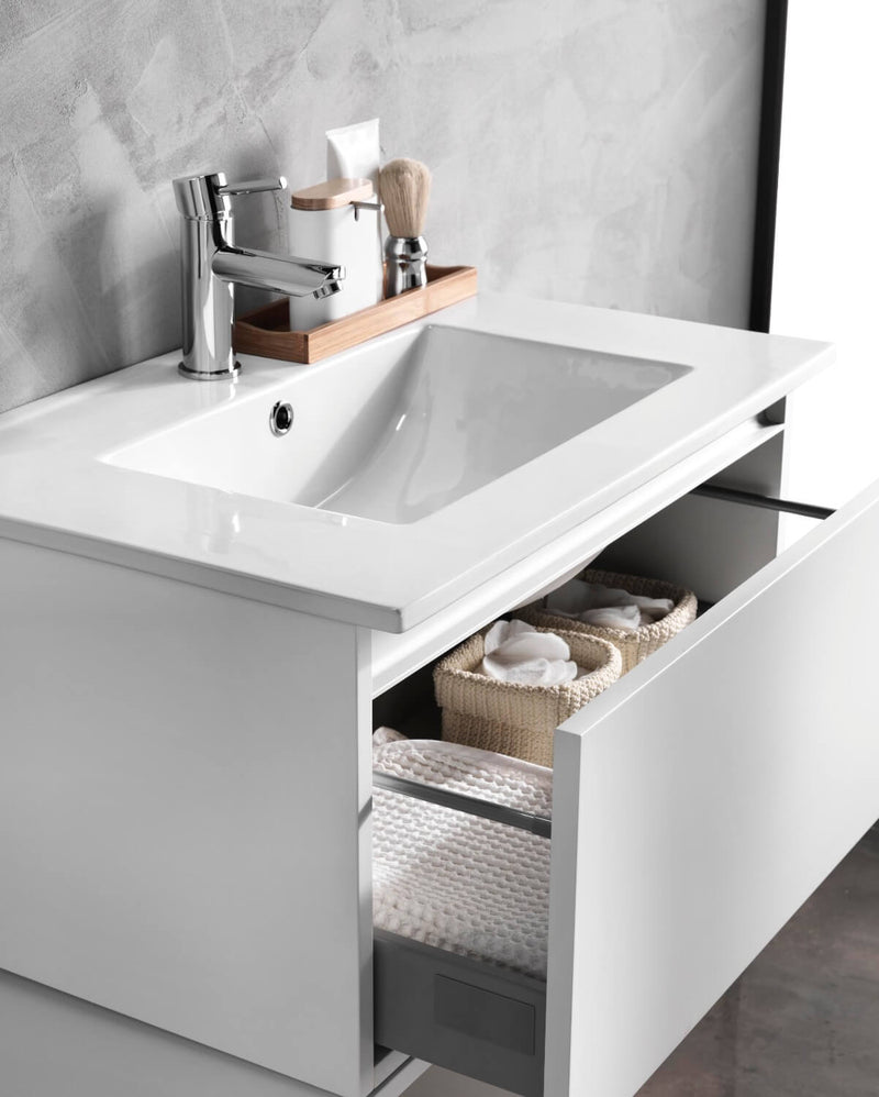 Mobile Bagno Sospeso 131cm TFT Ibiza Bianco Giallo