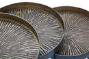 Tavolinetti Bassi Opis Set 3 Pz Ø50,5x48-46x43-40,5x38 cm in Ferro Nero e Bronzo