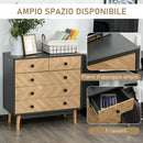 Cassettiera 5 Cassetti 80x40x80 cm  in Legno 