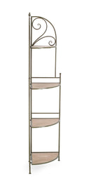 Scaffale Angolare 4 Ripiani 48x35x165,5 cm in Acciaio Guenda Verde Scuro