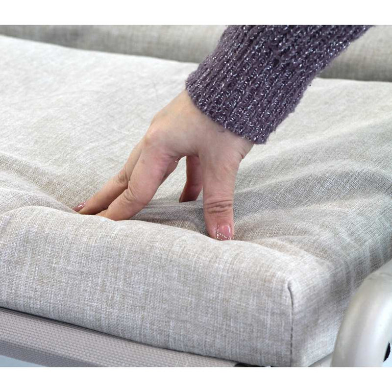 Dondolo Letto da Giardino imbottito 207x142xH172 cm con Tettuccio Regan talpa