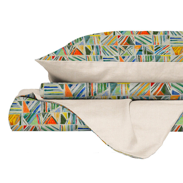 Copripiumino Matrimoniale con Federe Stampato in Puro Cotone Bajo acquista