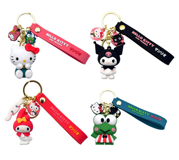 prezzo Set 24 Portachiavi Hello Kitty e Friends 3D in Silicone per Bambini Varie Colorazioni