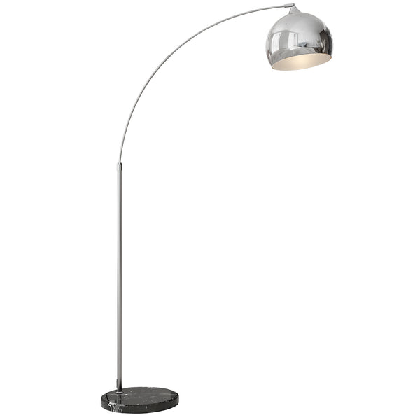 Lampada da Terra Design Vintage Asta Regolabile con Attacco E27 Struttura in Metallo e Base in Marmo Argento sconto