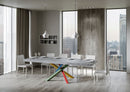 Tavolo Allungabile 160-420x90x77 cm Volantis Premium Cemento Telaio 4B 