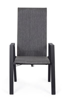 Set 4 Sedie con Braccioli da Giardino 59.5x72x111 cm in Alluminio Ethan Antracite