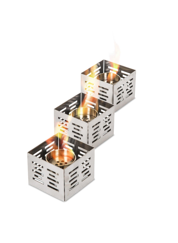 acquista Set de 3 Brûleurs Bioéthanol de Table 10X10X8 cm en Pierres d'Acier Lanterna
