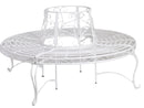 Panchina Rotonda da Giardino in Metallo Ø151 cm Bianca