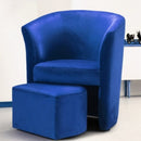 Poltrona Djerba 63,5x62,5x76 cm in velluto blu